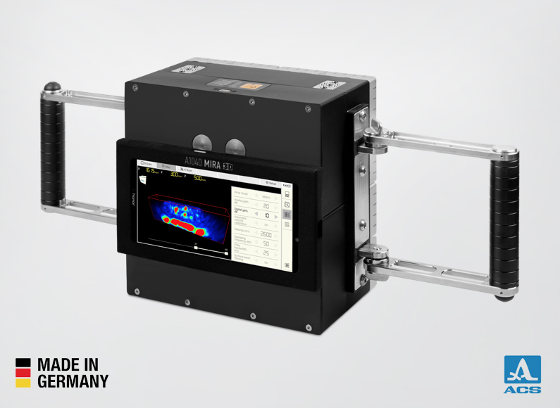 A1040 MIRA 3D PRO - rebar, flaw and thickness detector for concrete