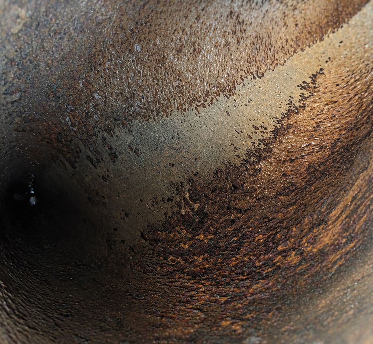 Corroded pipe in the field
