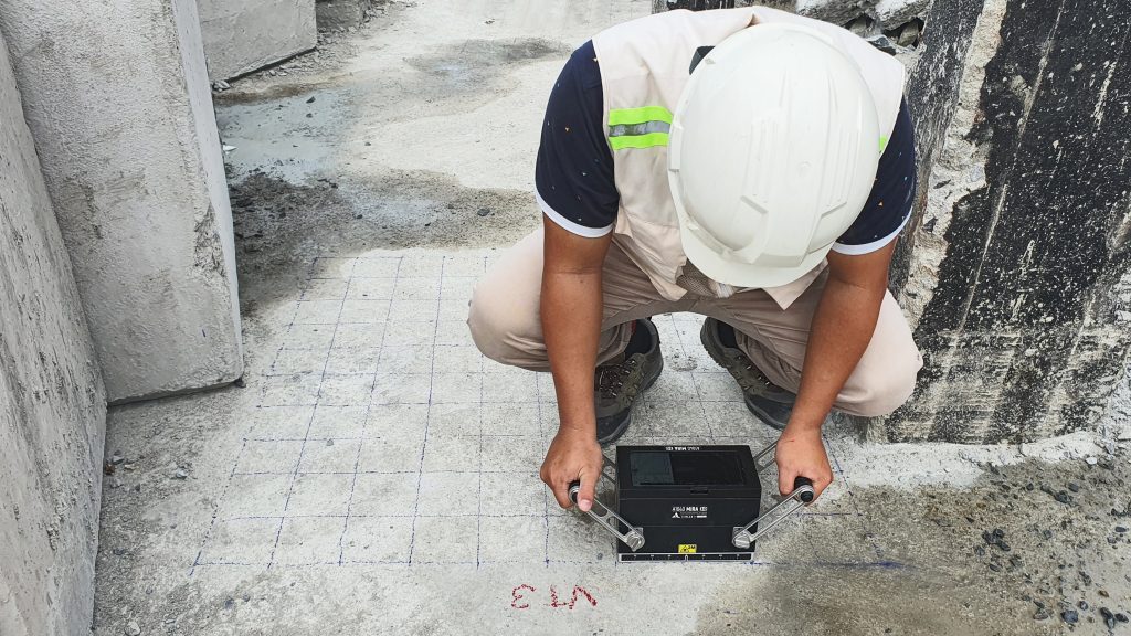 DPC array in the field — concrete tomography demo